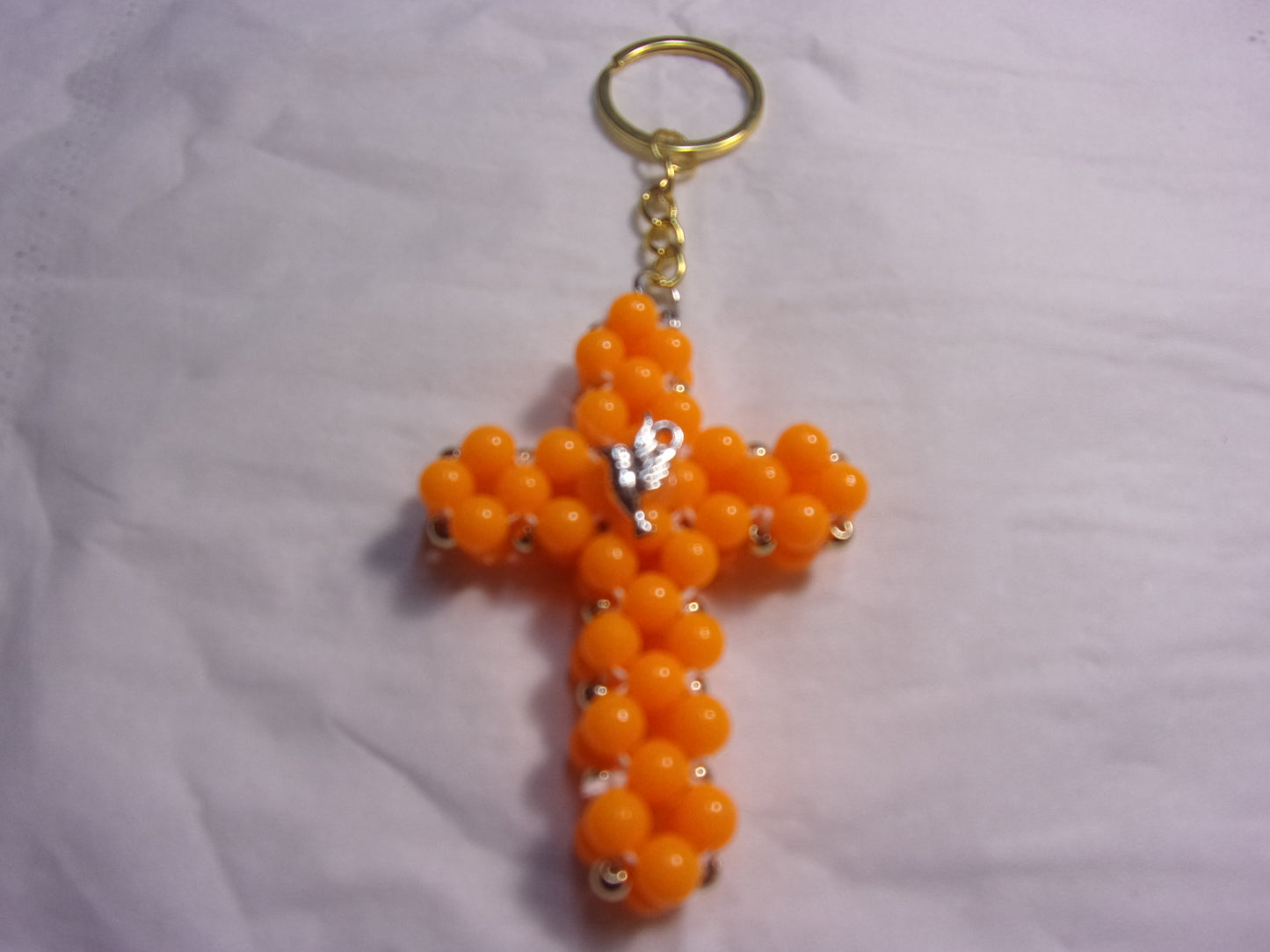 50 beaded cross key chains