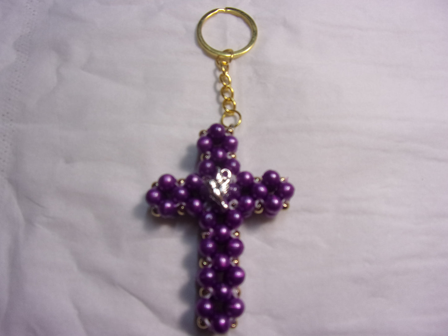 50 beaded cross key chains