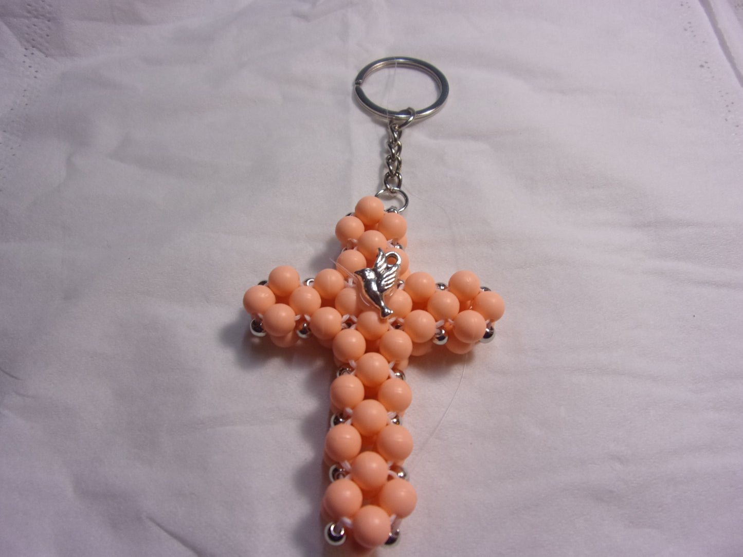 50 beaded cross key chains