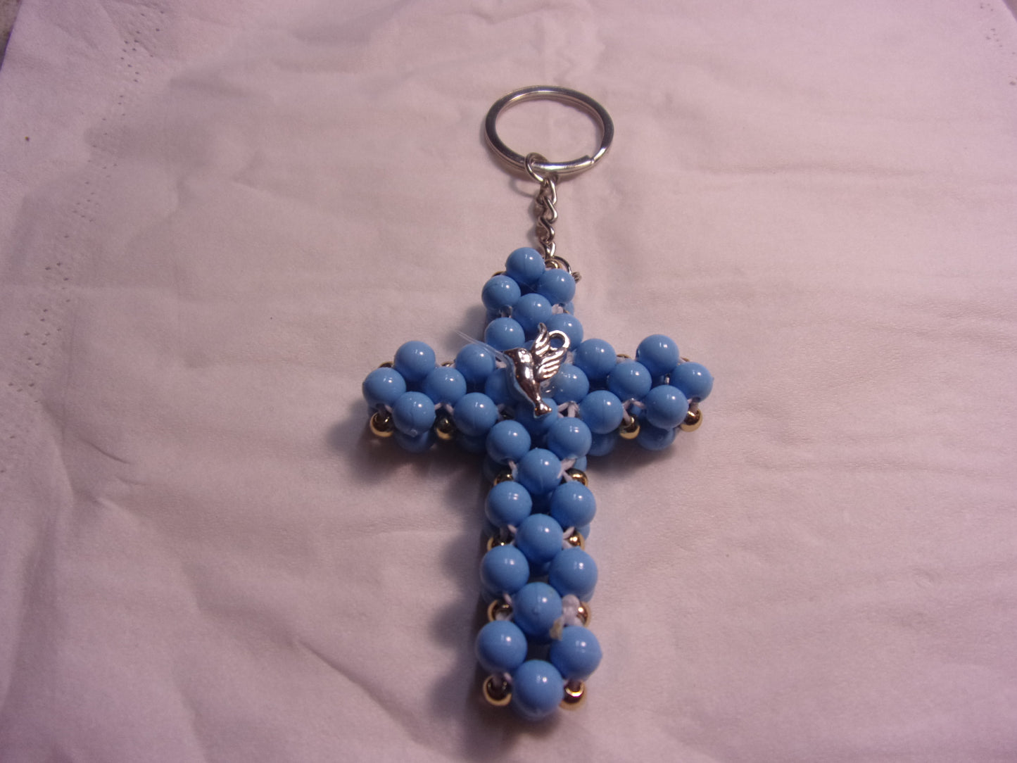 50 beaded cross key chains