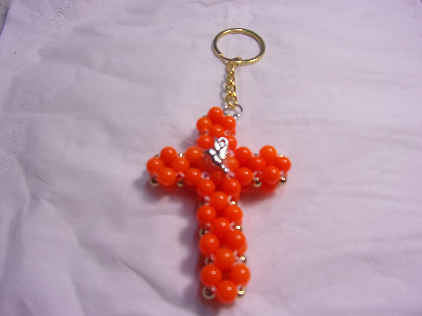 50 beaded cross key chains