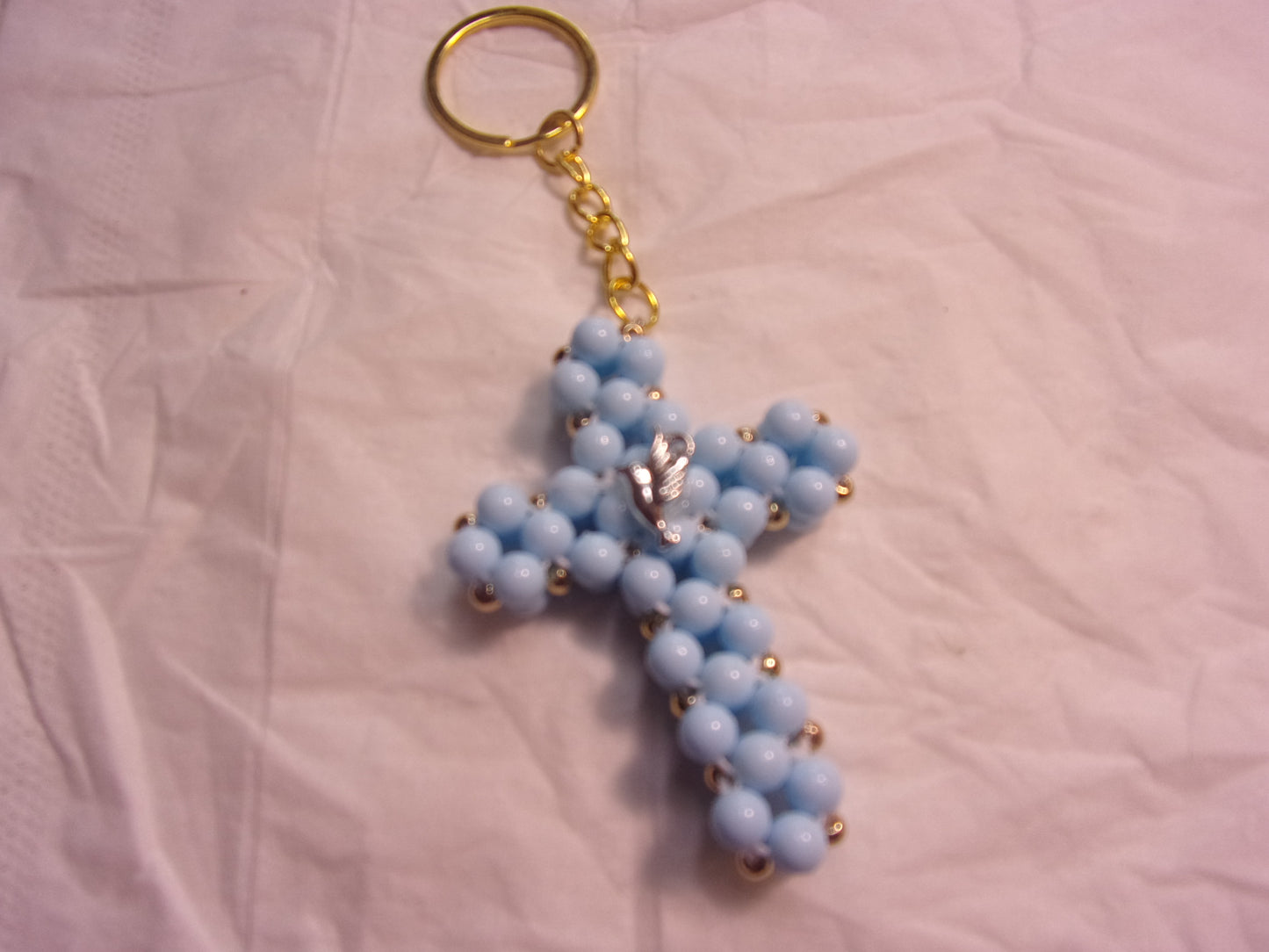 50 beaded cross key chains