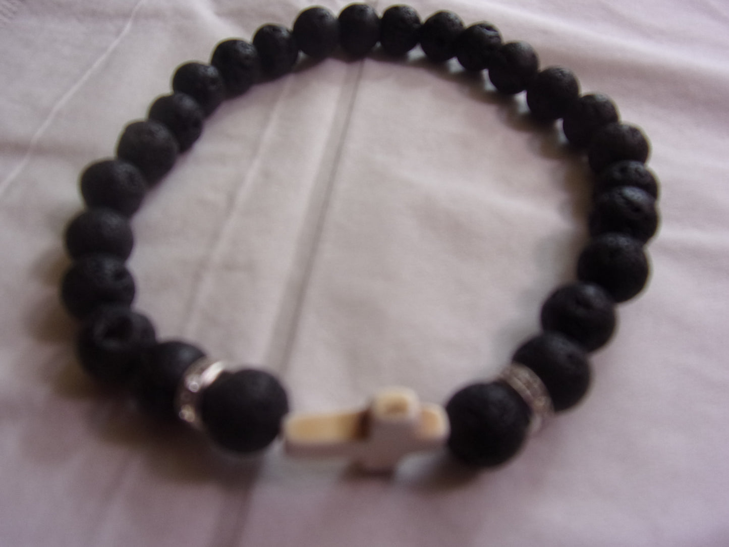 Men's Chakra Lava stone beaded bracelet