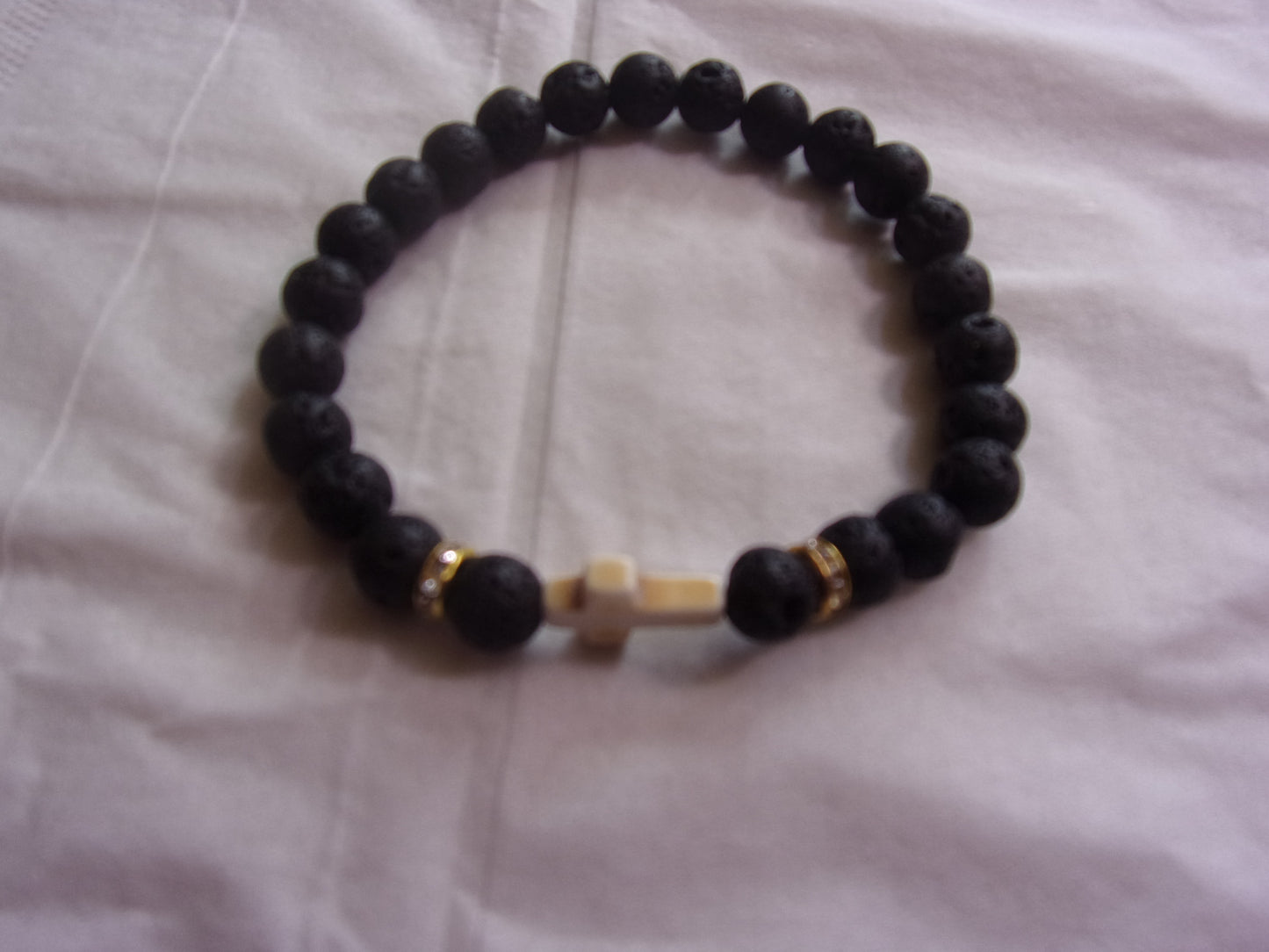 Men's Chakra Lava stone beaded bracelet