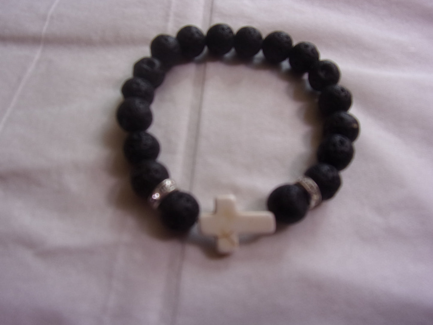 Men's Chakra Lava stone beaded bracelet