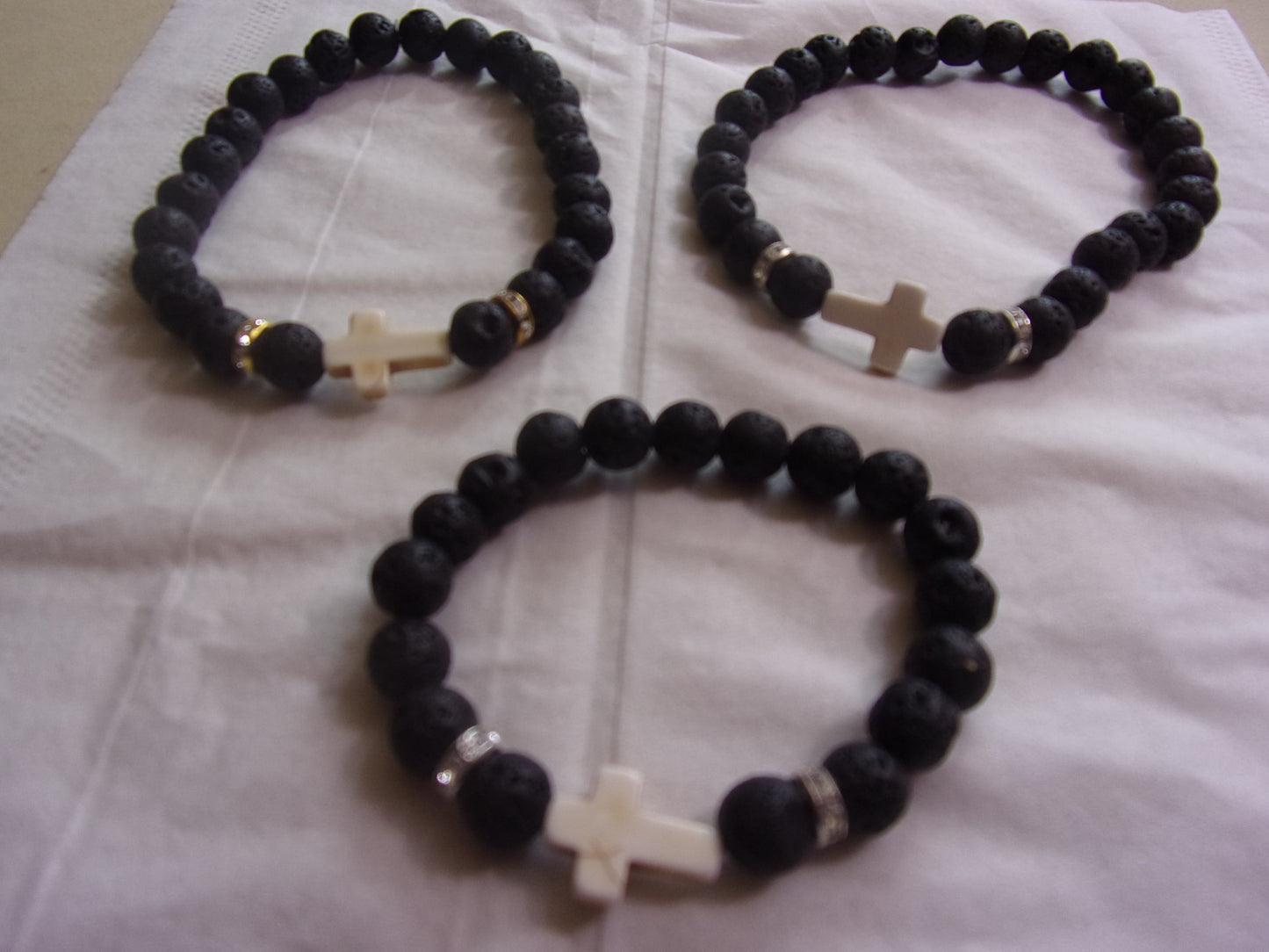 Men's Chakra Lava stone beaded bracelet