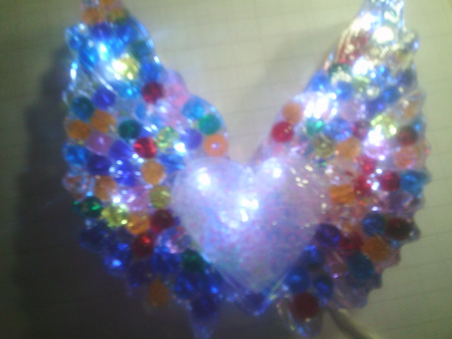 Resin lighted table top angel wings