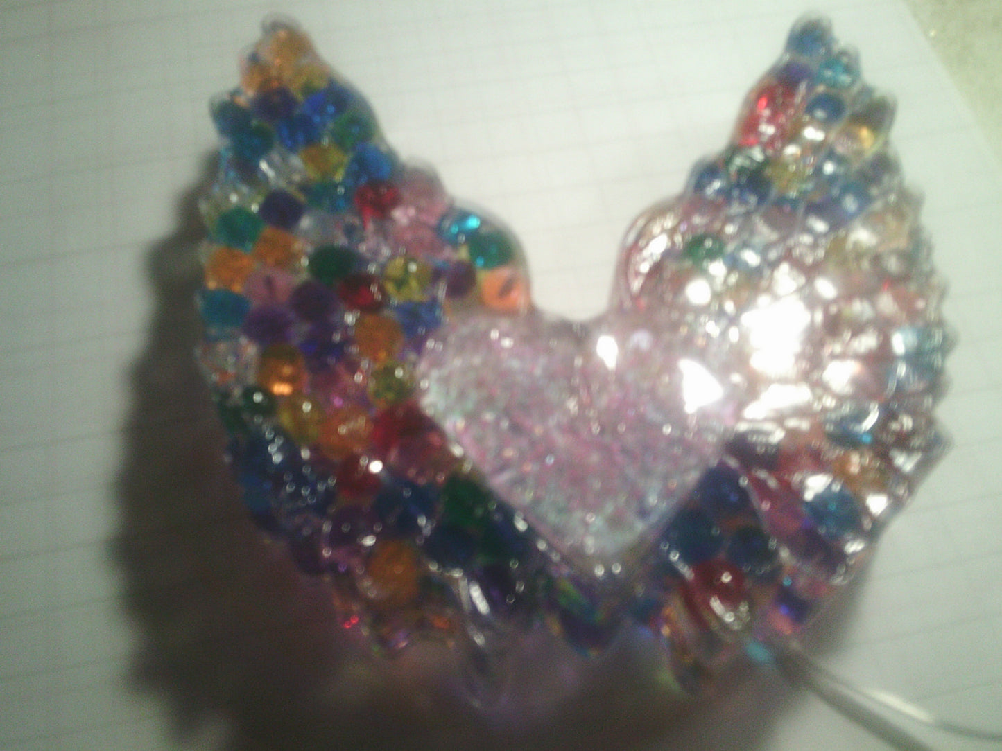 Resin lighted table top angel wings