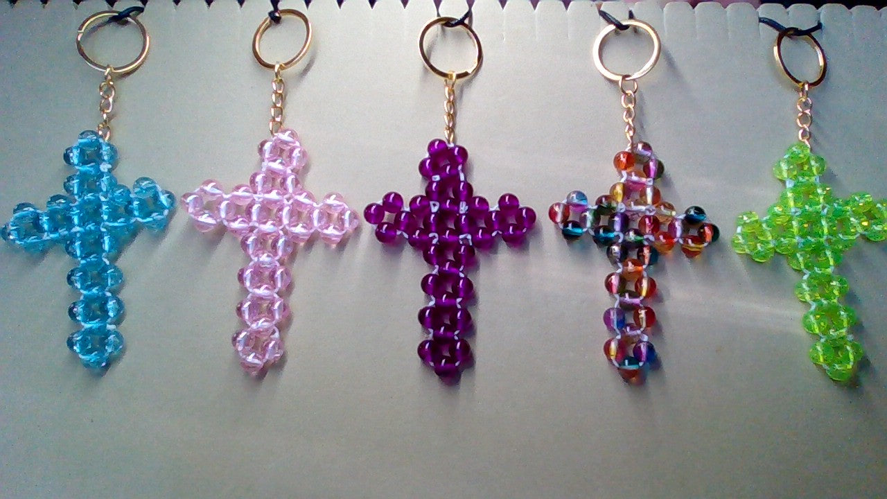 Large beaded key chain