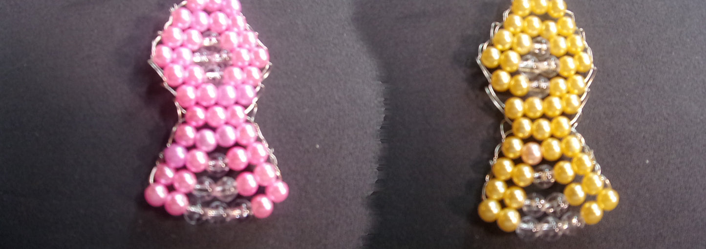 awareness beaded ribbon key chain