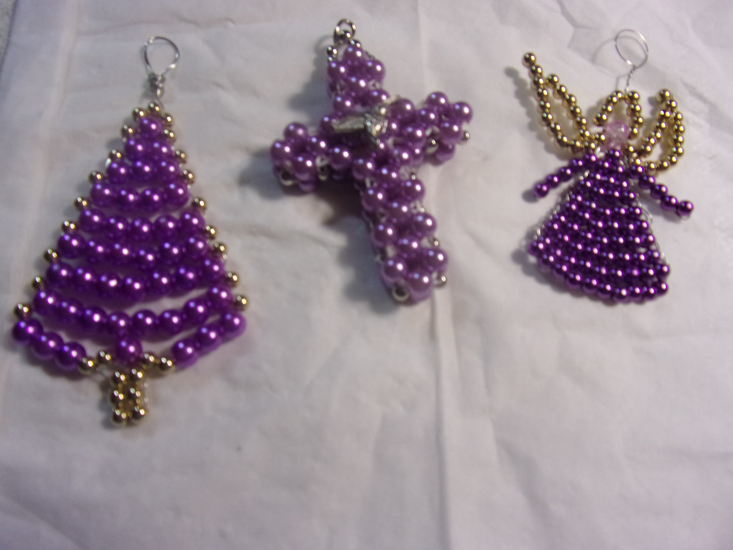 Beaded Christmas tree ornaments