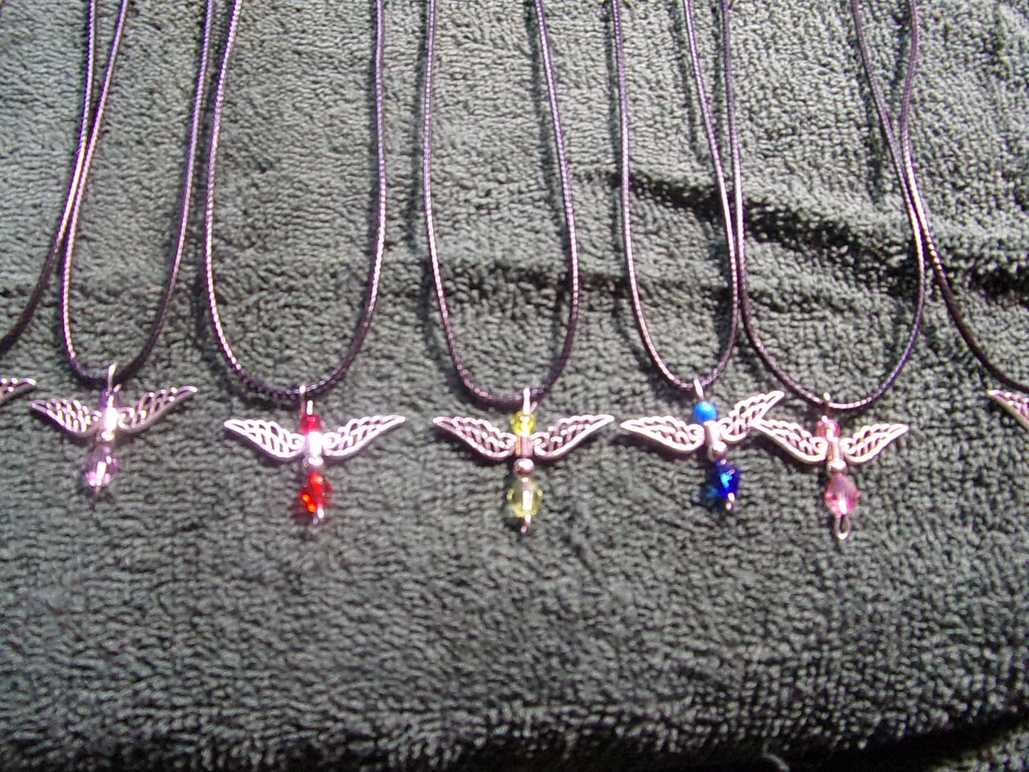 Birthstone handmade Angel necklaces