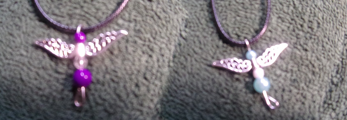 Birthstone handmade Angel necklaces