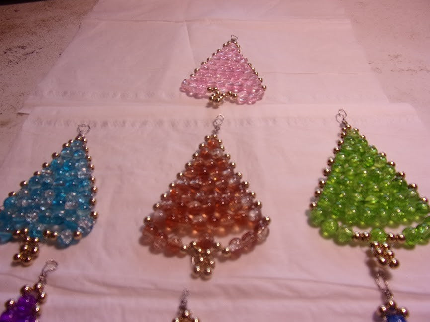 Beaded Christmas tree ornaments