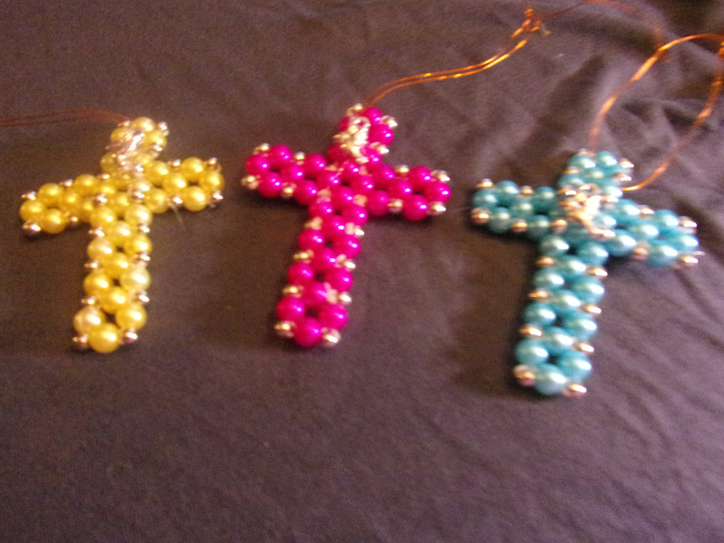 Beaded Christmas tree ornaments