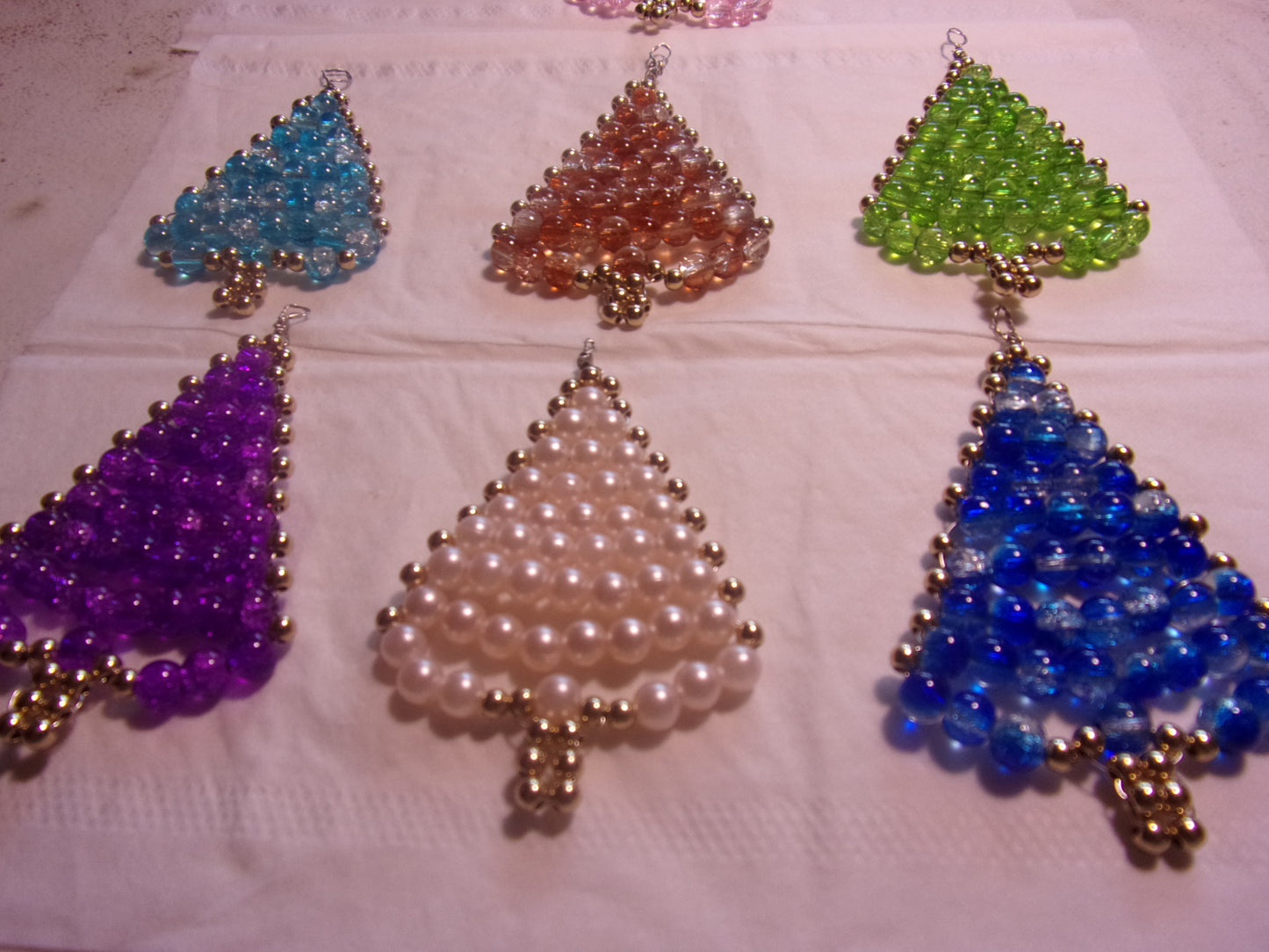 Beaded Christmas tree ornaments