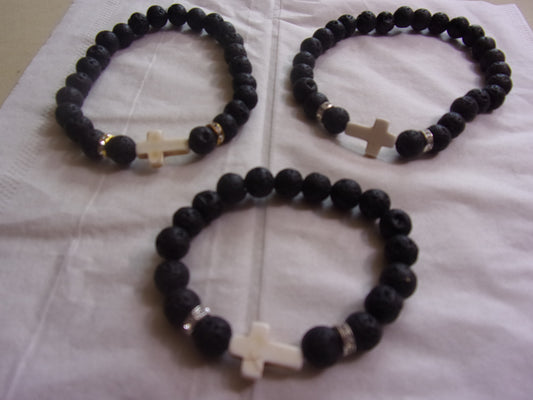 Men's Chakra Lava stone beaded bracelet