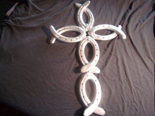 cross made with horseshoes