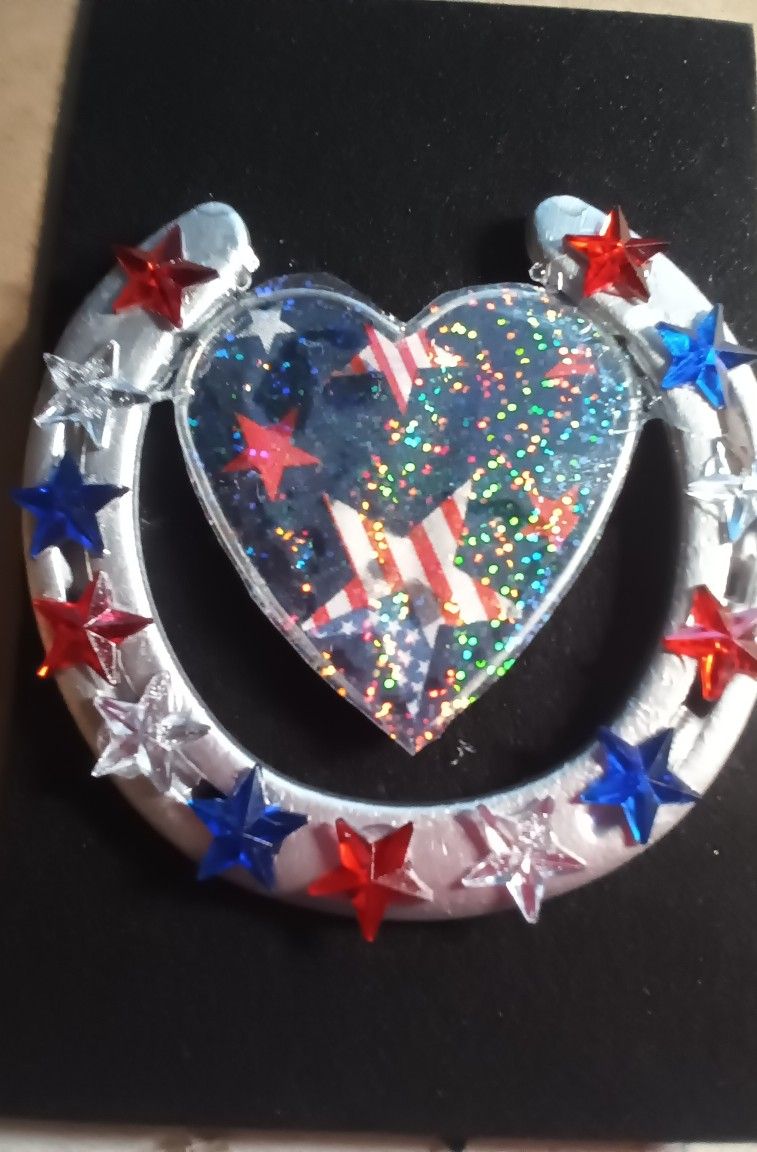 Decorated real horse shoes