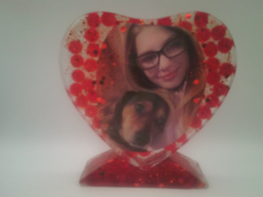 5 inch Resin Heart w/picture