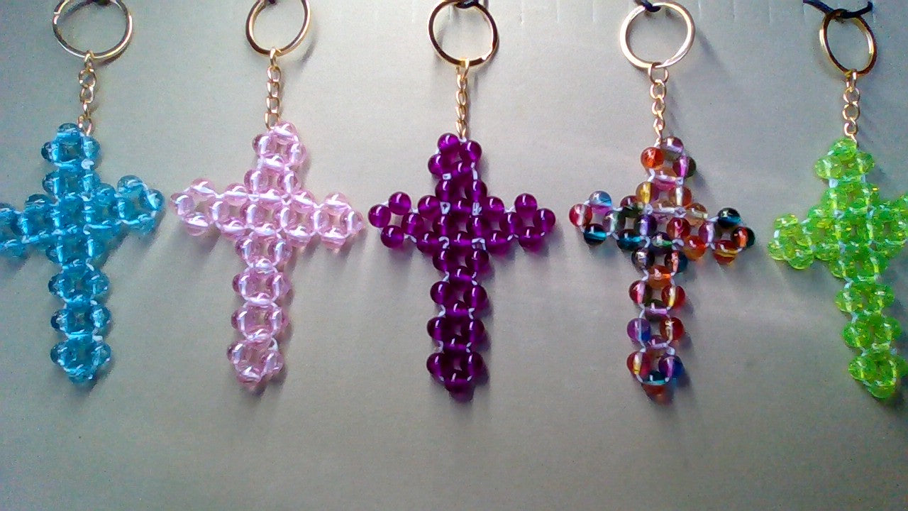 Large beaded key chain