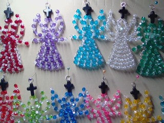 Birthstone 4 inch h Angel at the foot of the cross