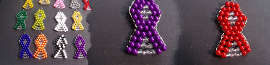 awareness   beaded ribbon key chain
