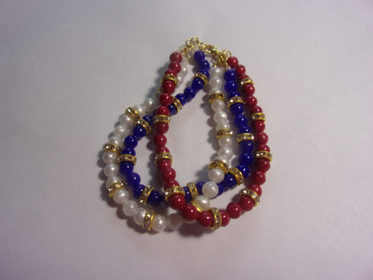 3 stranded beaded bracelet