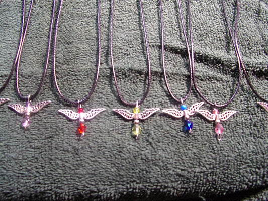 Birthstone handmade Angel necklaces