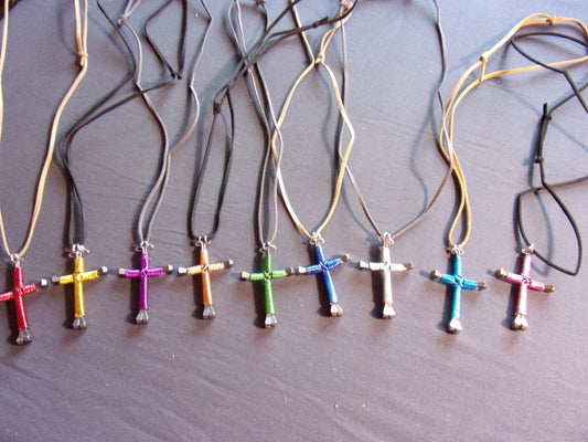 horseshoe nail cross necklace