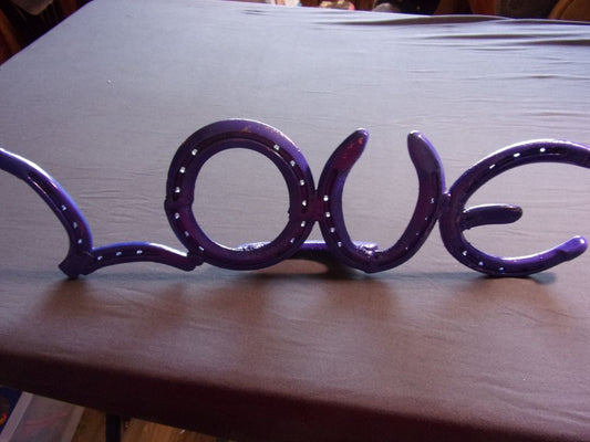 Desk top Love Sign from horseshoes